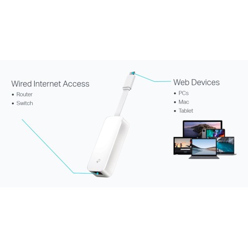 TP-Link TP-LINK αντάπτορας δικτύου UE300C, USB-C, 1000Mbps Ethernet, Ver. 2.0