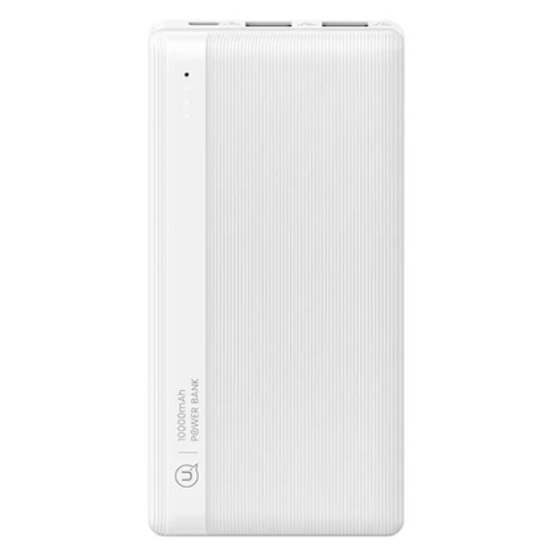 USAMS USAMS power bank US-CD205, 2x USB θύρες εξόδου, 10000mAh, 10W, λευκό
