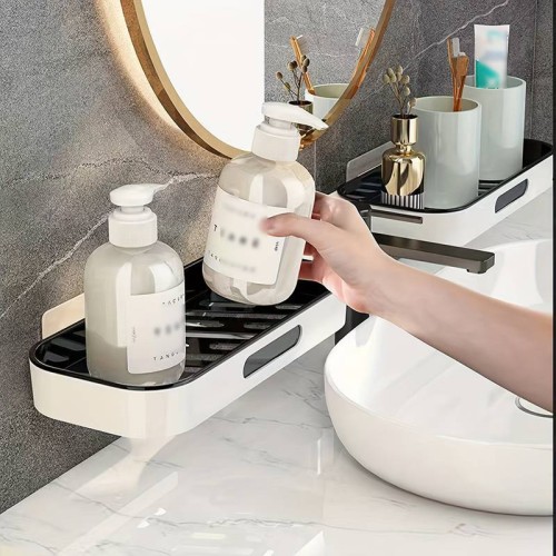 UNBRANDED Επιτοίχια βάση οργάνωσης HUH-0155 για μπάνιο-κουζίνα, 10.3x60cm, λευκή