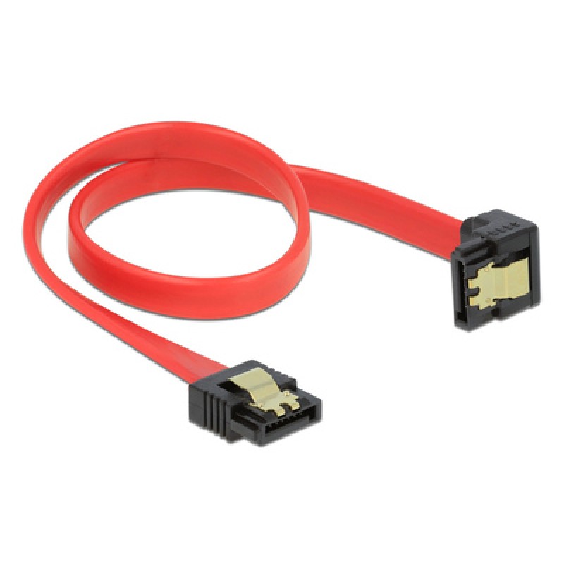 DELOCK DELOCK καλώδιο SATA 83978, γωνιακό, 6Gb/s, 30cm, κόκκινο