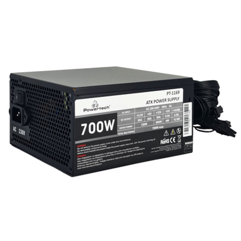 Powertech POWERTECH τροφοδοτικό για PC PT-1169, 700W, ATX, 140mm Fan