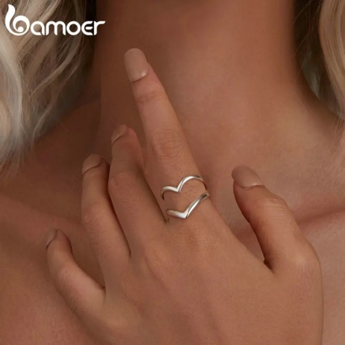 BAMOER BAMOER δαχτυλίδι SCR981-E, ανοιγόμενο, ασήμι 925, ασημί