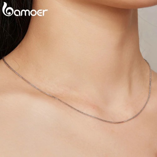 BAMOER BAMOER αλυσίδα λαιμού Charm SCA019, 45cm, ασήμι 925, ασημί
