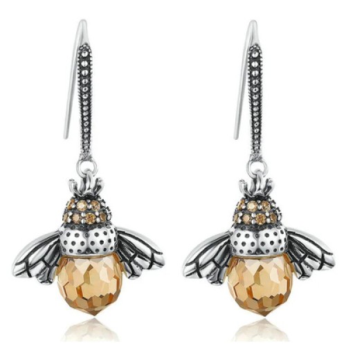 BAMOER BAMOER σκουλαρίκια κρεμαστά YIE230-A, κυβική ζιρκόνια, ασήμι 925, ασημί