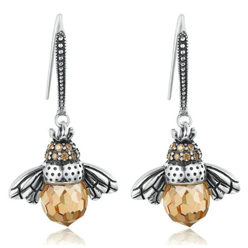 BAMOER BAMOER σκουλαρίκια κρεμαστά YIE230-A, κυβική ζιρκόνια, ασήμι 925, ασημί