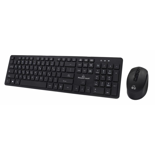 Powertech POWERTECH set ποντίκι & πληκτρολόγιο PT-1189, ασύρματο, 1600DPI, μαύρο