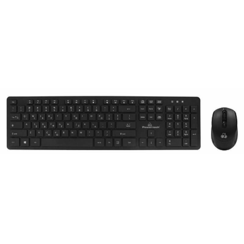 Powertech POWERTECH set ποντίκι & πληκτρολόγιο PT-1189, ασύρματο, 1600DPI, μαύρο