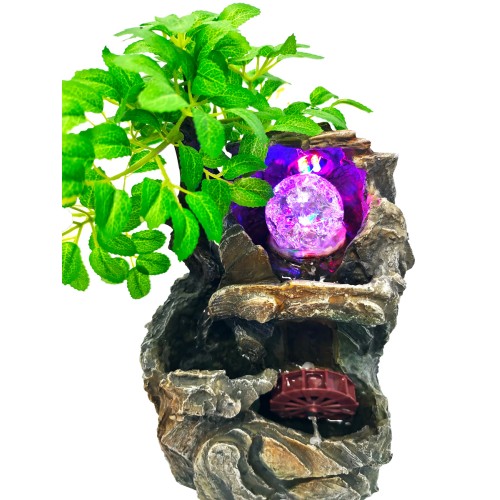 HOME USE HOME USE διακοσμητικό συντριβάνι HUH-0173, φωτιζόμενο, 18x18x30cm