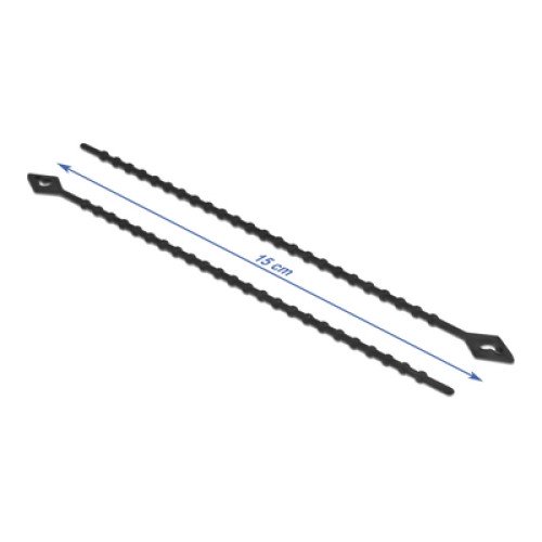 DELOCK DELOCK reusable δεματικά καλωδίων 19568, 150x2.4mm, μαύρα, 100τμχ