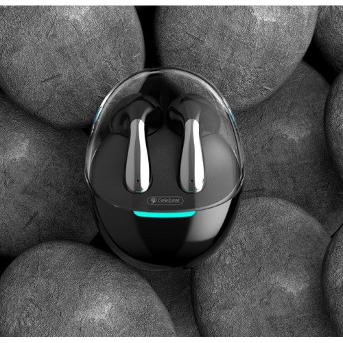 CELEBRAT CELEBRAT earphones με θήκη φόρτισης W51, True Wireless, Φ13mm, μαύρα