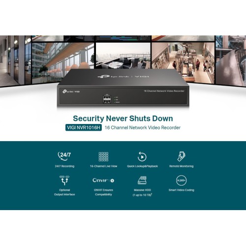 TP-Link TP-LINK NVR καταγραφικό VIGI NVR1016H, 8MP, 16 κανάλια, Ver. 1.20