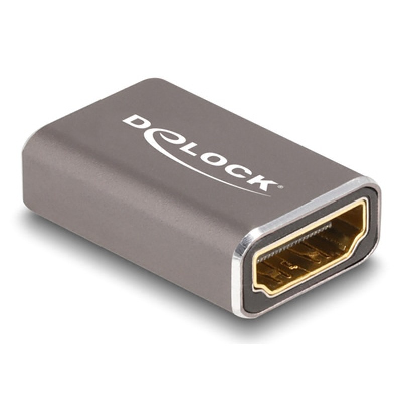 DELOCK DELOCK αντάπτορας HDMI 60078 με Ethernet, 8K/60Hz, μεταλλικός, γκρι