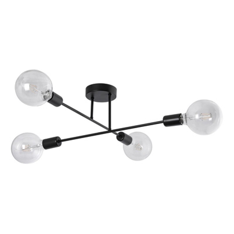 Powertech POWERTECH φωτιστικό οροφής HLL-0149, 4x E27, μεταλλικό, μαύρο