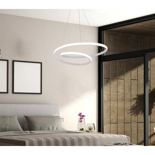 Powertech POWERTECH LED φωτιστικό οροφής HLL-0153, 25W, 4000K, Φ40cm, 1m, λευκό