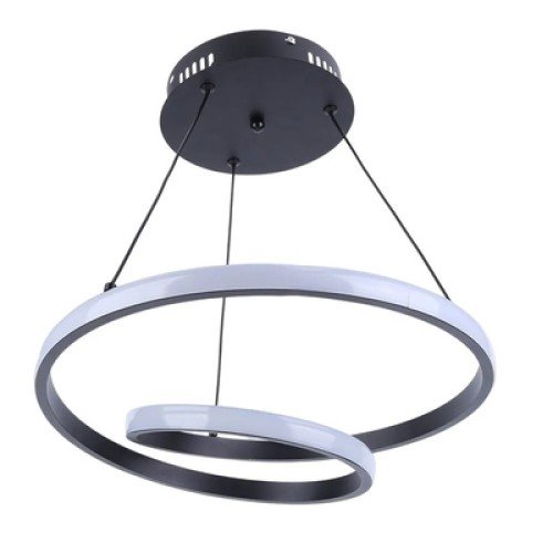 Powertech POWERTECH LED φωτιστικό οροφής HLL-0154, 25W, 4000K, Φ40cm, 1m, μαύρο