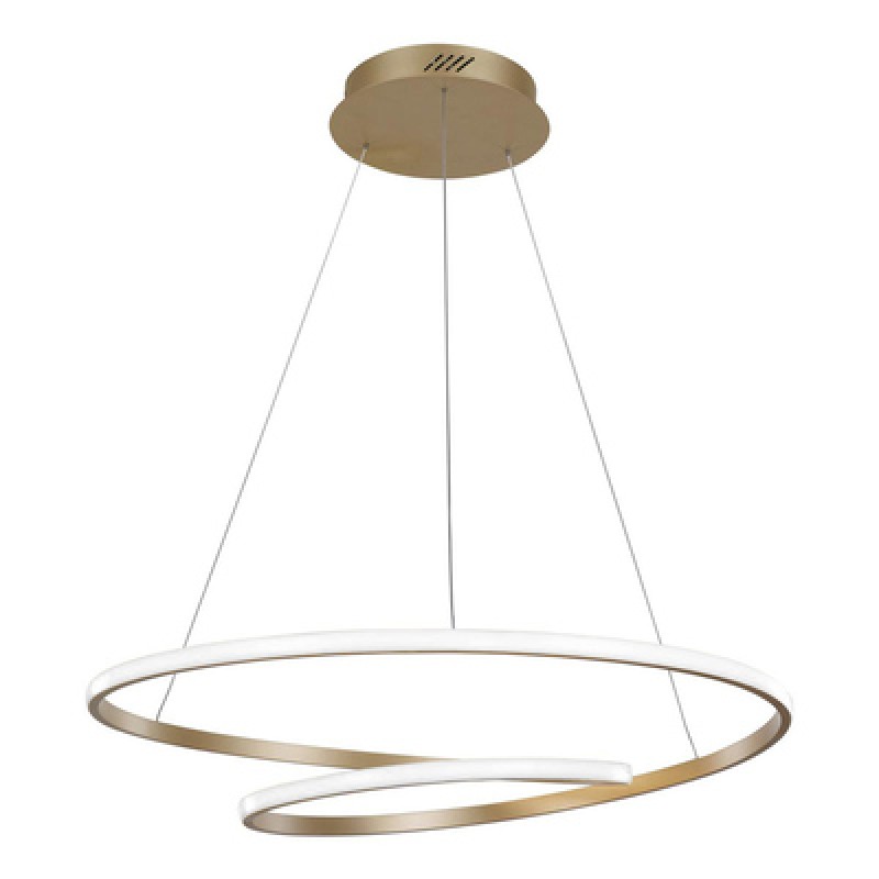 Powertech POWERTECH LED φωτιστικό οροφής HLL-0155, 25W, 4000K, Φ40cm, 1m, χρυσό