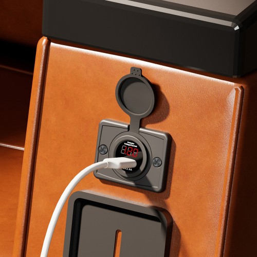 Powertech POWERTECH πρίζα USB για σκάφη & οχήματα PTL-006 με οθόνη, 12W, IP65