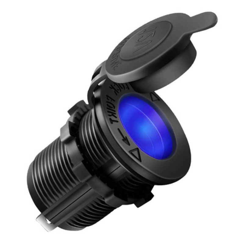 Powertech POWERTECH πρίζα αναπτήρα για σκάφη & οχήματα PTL-010, μπλε LED, 12V