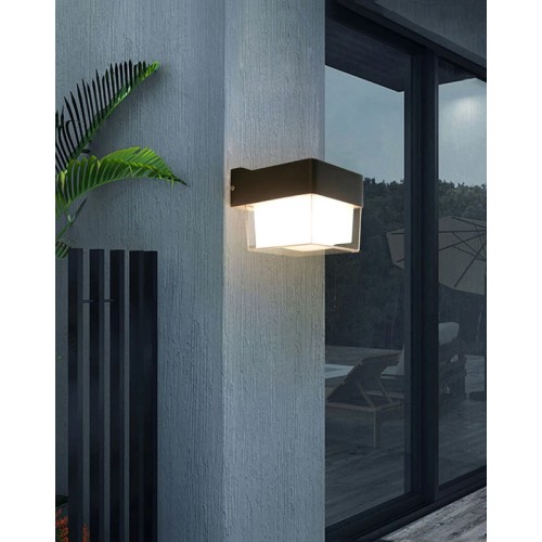 Powertech POWERTECH LED φωτιστικό τοίχου HLL-0157, 7W, 4000K, 560lm, IP65, μαύρο