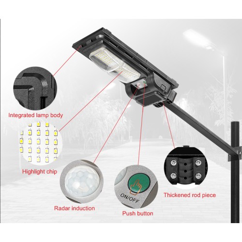 Powertech POWERTECH LED ηλιακός προβολέας PT-1269 με αισθητήρα κίνησης, 50W, 3500mA, IP65