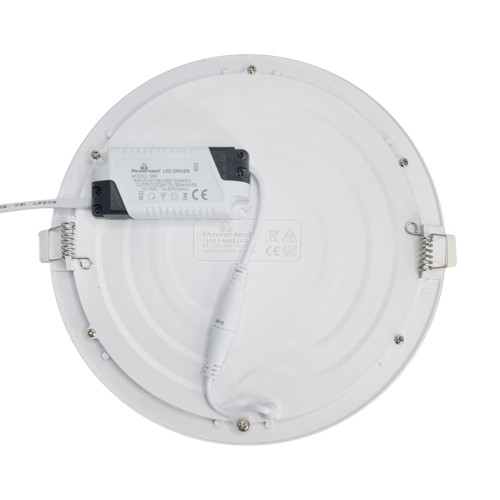 Powertech POWERTECH LED panel PT-1270 χωνευτό, 18W, Φ22cm, 4000K, 1440lm, λευκό