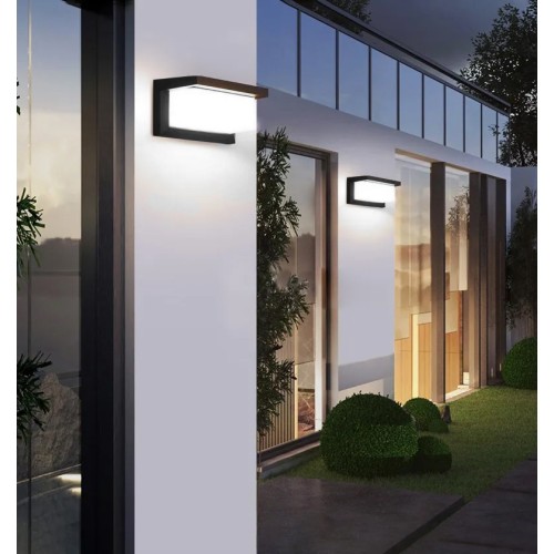 Powertech POWERTECH LED φωτιστικό τοίχου HLL-0165, 12W, 4000K, 960lm, IP65, μεταλλικό, μαύρο