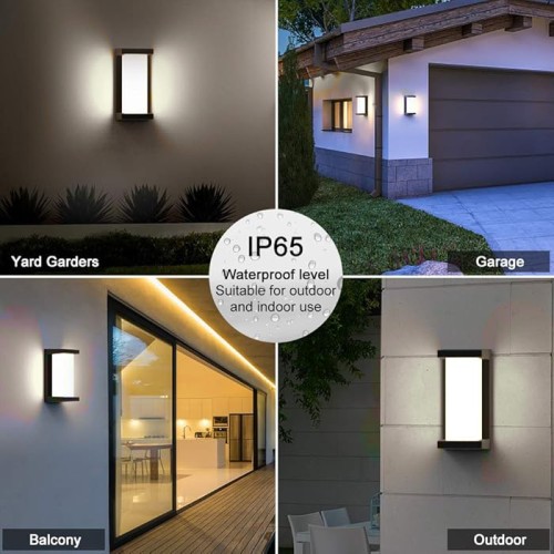 Powertech POWERTECH LED φωτιστικό τοίχου HLL-0166, 12W, 4000K, 960lm, IP65, μεταλλικό, μαύρο