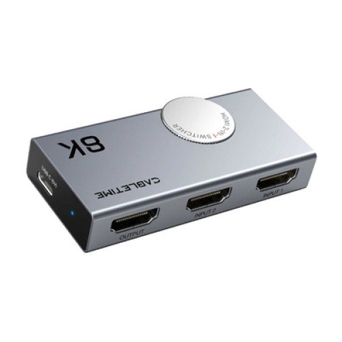 CABLETIME CABLETIME HDMI switch CT-HS8K2-AG, 2 σε 1, 8K/60Hz, 4K/120Hz, γκρι