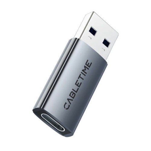 CABLETIME CABLETIME αντάπτορας USB-C σε USB CT-AMCF10-AG, 10Gbps, 3A, γκρι