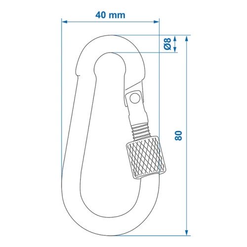 PROPLUS PROPLUS καραμπίνερ ασφαλείας 342364 με βιδωτό κλείδωμα, μεταλλικός, 8x80mm