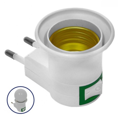 Powertech POWERTECH ντουί ρεύματος E27-021 με διακόπτη, E27 υποδοχή, λευκό, 5τμχ