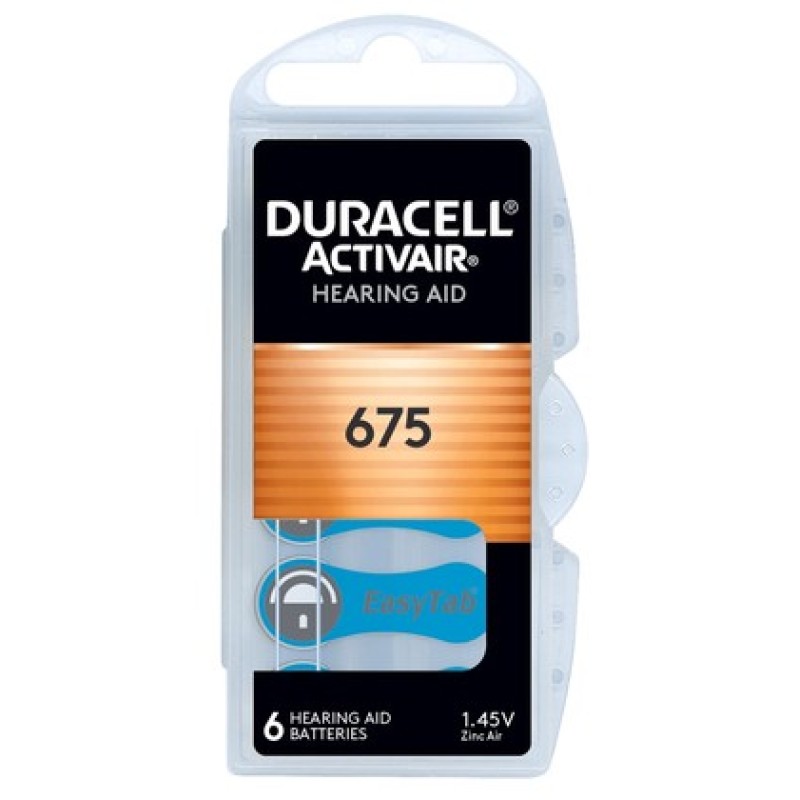 Duracell DURACELL μπαταρίες ακουστικών βαρηκοΐας Activair 675, 1.45V, 6τμχ