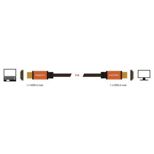 DELOCK DELOCK καλώδιο HDMI 85729, 8K/60Hz, 48 Gbps, eARC, HDR, 2m, μαύρο