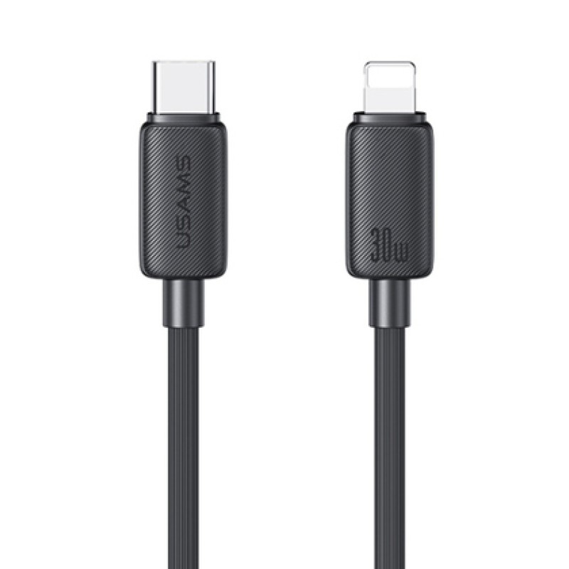 USAMS USAMS καλώδιο Lightning σε USB-C US-SJ692, 30W, 480Mbps, 1m, μαύρο