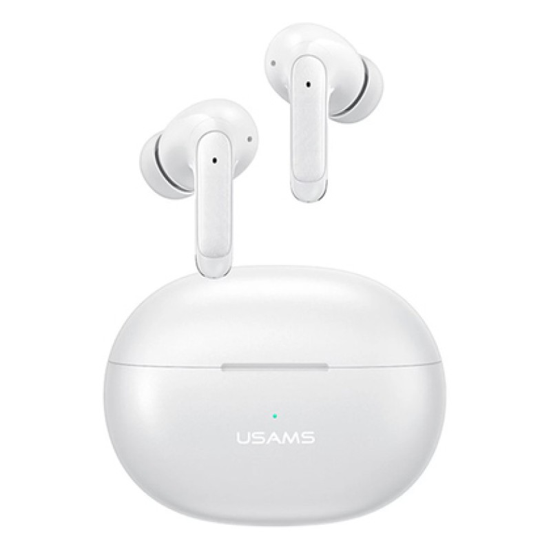 USAMS USAMS earphones με θήκη φόρτισης US-XD19, TWS, ENC, Φ13mm, λευκά