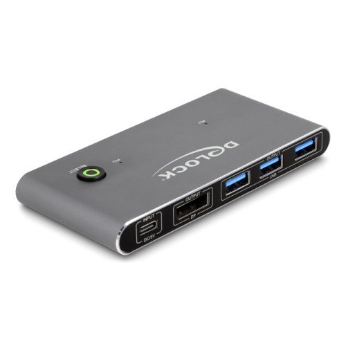 DELOCK DELOCK DisplayPort KVM switch 18646 με 4x θύρες USB 5Gbps, 8K/30Hz, γκρι
