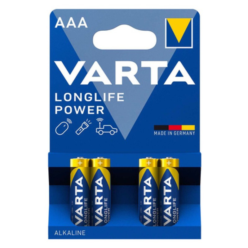 Varta VARTA αλκαλικές μπαταρίες Longlife Power, AAA/LR03, 1.5V, 4τμχ