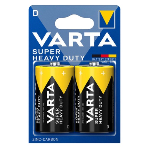 Varta VARTA μπαταρίες Zinc Carbon Super Heavy Duty, D/R20P, 1.5V, 2τμχ