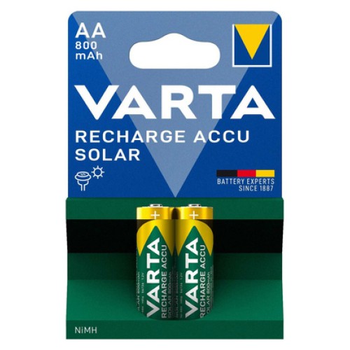 Varta VARTA επαναφορτιζόμενες μπαταρίες λιθίου Solar, AA, 800mAh, 1.2V, 2τμχ