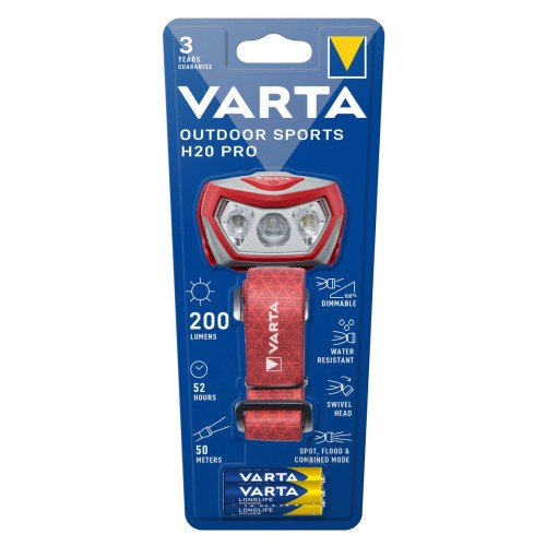 Varta VARTA LED φακός κεφαλής Outdoor Sports H20 Pro, 200lm, IPX4, κόκκινος