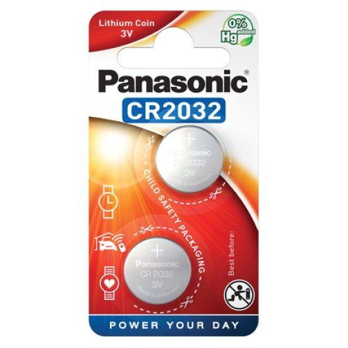 Panasonic PANASONIC μπαταρία λιθίου, CR2032, 3V, 2τμχ