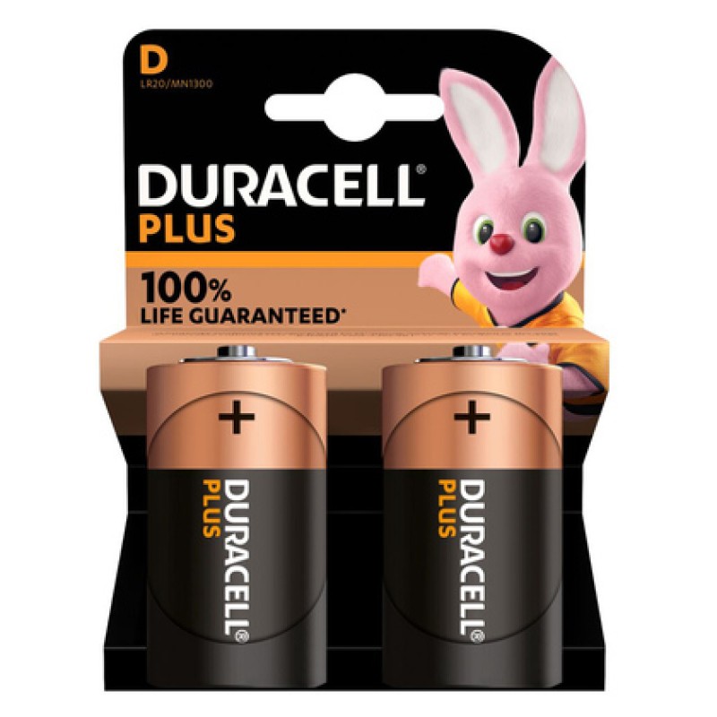 Duracell DURACELL αλκαλικές μπαταρίες Plus, D/LR20, 1.5V, 2τμχ