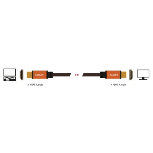 DELOCK DELOCK καλώδιο HDMI 85727, 8K/60Hz, 48 Gbps, eARC, HDR, 1m, μαύρο