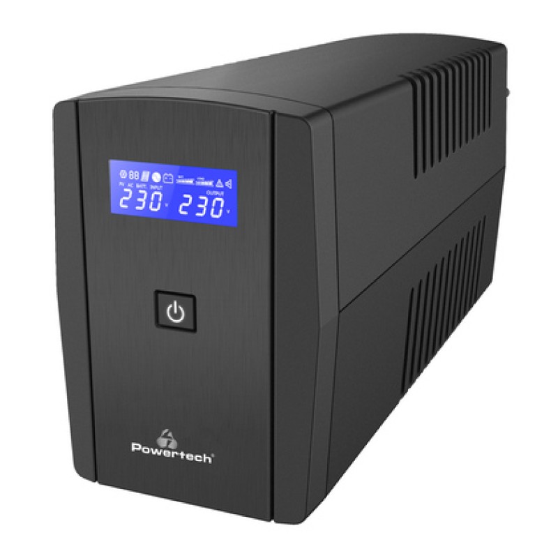 Powertech POWERTECH UPS Line Interactive PT-1295 με οθόνη, 850VA, 510W, 2x Schuko