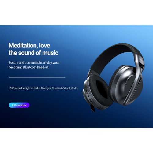 CELEBRAT CELEBRAT headphones A34, ασύρματα & ενσύρματα, 40mm, 300mAh, μαύρα