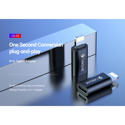 CELEBRAT CELEBRAT αντάπτορας Lightning σε USB-C CA-03, 2A, 480Mbps, μαύρος
