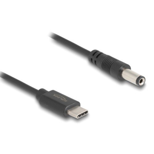 DELOCK DELOCK καλώδιο USB-C σε DC 5.5 x 2.1mm 85397, 1m, μαύρο