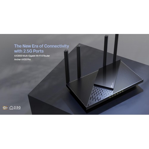 TP-Link TP-LINK Router Archer AX55 Pro, WiFi 6, 3Gbps AX3000, Dual Band, V.1.0