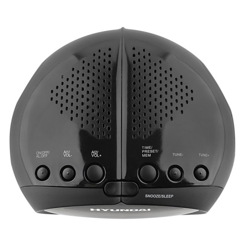 Hyundai HYUNDAI επιτραπέζιο ρολόι & ραδιόφωνο RAC213B με ξυπνητήρι, μαύρο