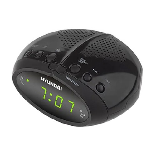 Hyundai HYUNDAI επιτραπέζιο ρολόι & ραδιόφωνο RAC213B με ξυπνητήρι, μαύρο